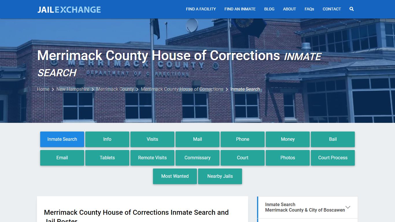 Merrimack County House of Corrections Inmate Search
